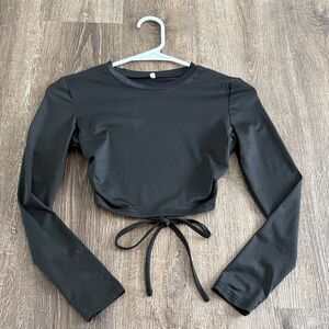 Open back long sleeve cropped top top